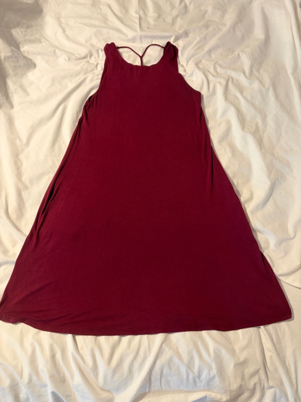Sleeveless Swing Dress in Deep Wine